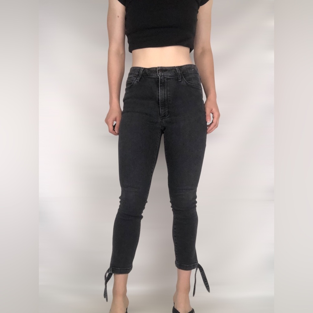 BOGO FREE Abercrombie Black High Rise Super Skinny Jeans Bow Ankle Tie